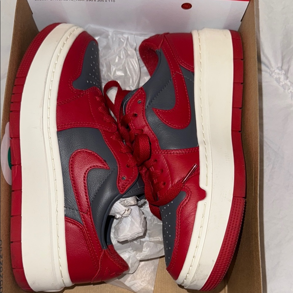 Red and Gray Sneakers